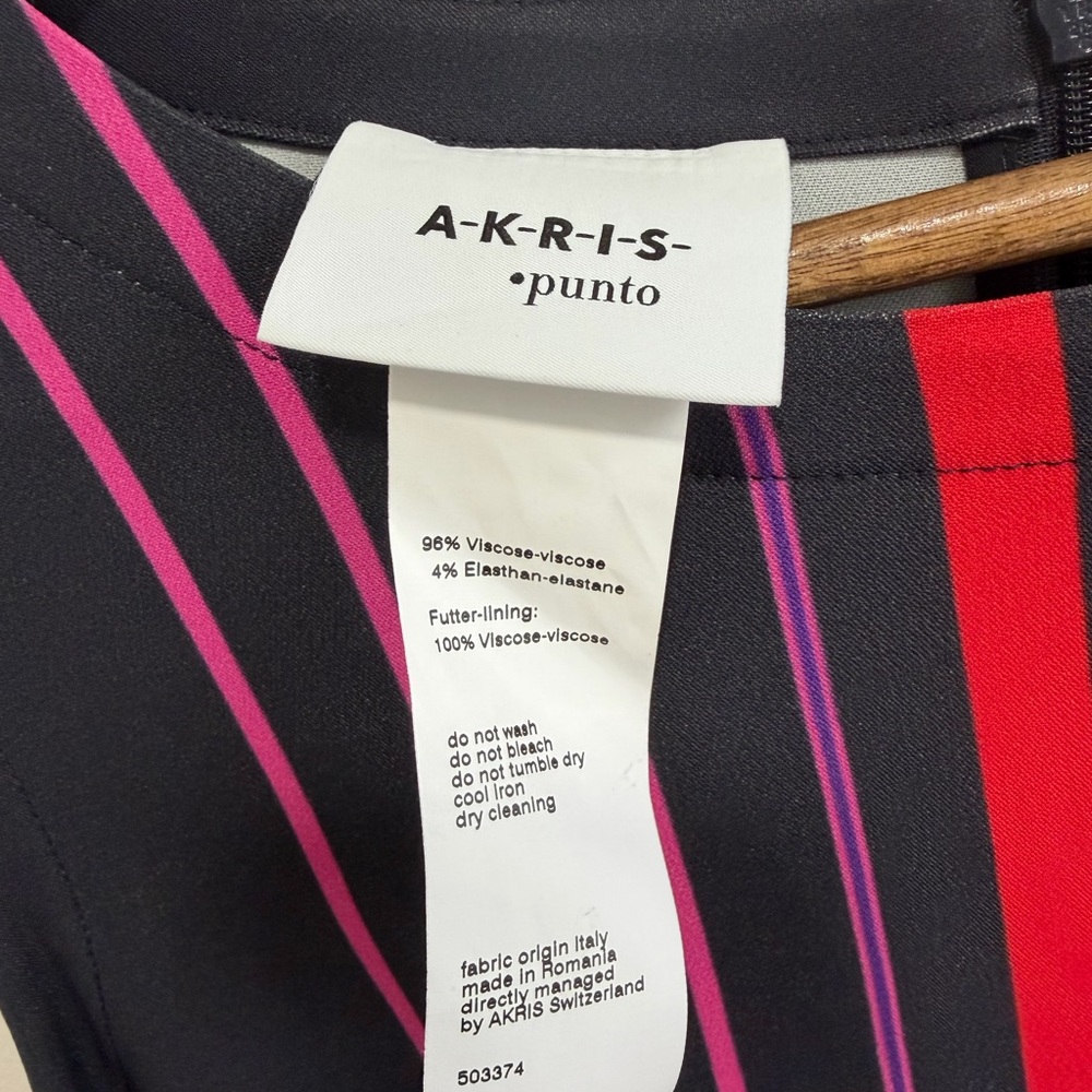 Akris Punto Striped Sleeveless Dress Size US 10 Maximalist Bold Preppy Career - Picture 5 of 13